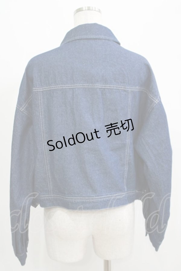 画像3: axes femme / レース×ラインデニムジャケット Free インディゴ H-25-05-20-053-AX-JA-NS-ZH (3)