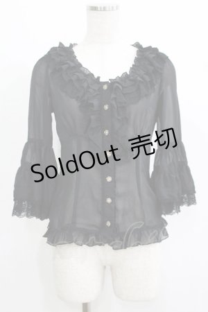 画像: Dear Celine / シフォンブラウス S ブラック H-25-05-20-059-LO-BL-NS-ZH