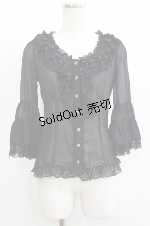 画像1: Dear Celine / シフォンブラウス S ブラック H-25-05-20-059-LO-BL-NS-ZH (1)