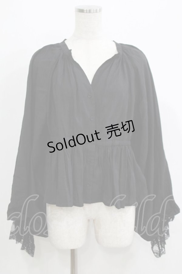 画像1: axes femme purple label / ボリューム袖ブラウス M ブラック H-25-05-20-061-AX-BL-NS-ZH (1)