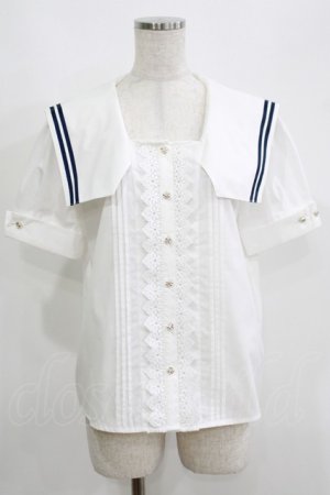画像: axes femme / マリン風セーラーカラーブラウス Free オフ H-25-05-20-064-AX-BL-NS-ZH