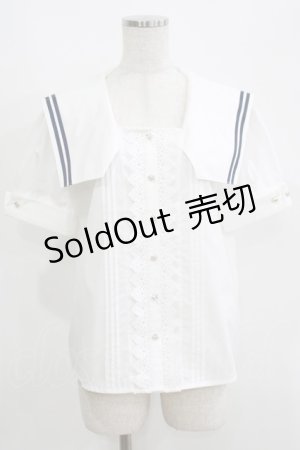 画像: axes femme / マリン風セーラーカラーブラウス Free オフ H-25-05-20-064-AX-BL-NS-ZH