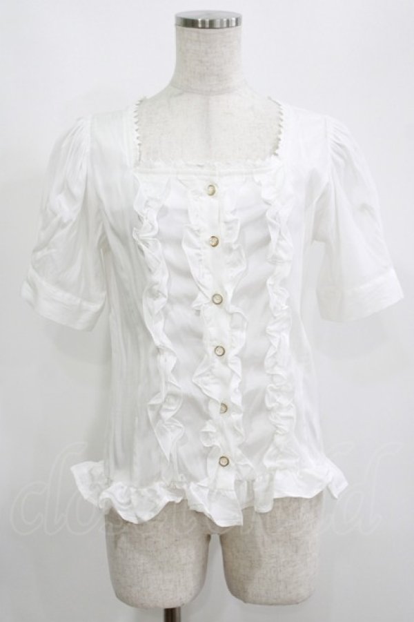 画像1: axes femme NOSTALGIE / フロントフリルブラウス M オフ H-25-05-20-065-AX-BL-NS-ZH (1)