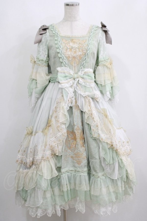 画像1: Elpress L（海外ロリータブランド） / Goblin Kingdom~ Embroidered Dress S ミント H-25-05-20-005-EL-OP-NS-ZH (1)