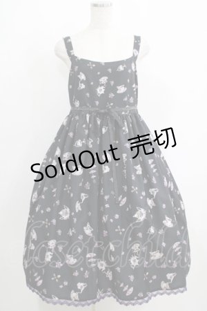 画像: Enchantlic Enchantilly / すみれのお茶会エレガントジャンパースカート 大きいサイズ ブラック H-25-05-20-006-LO-OP-NS-ZH