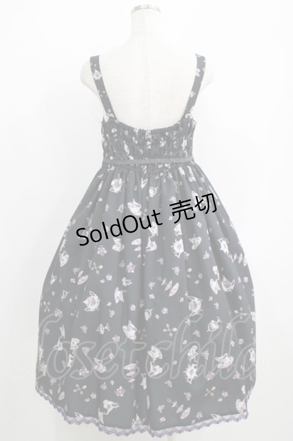 画像3: Enchantlic Enchantilly / すみれのお茶会エレガントジャンパースカート 大きいサイズ ブラック H-25-05-20-006-LO-OP-NS-ZH (3)