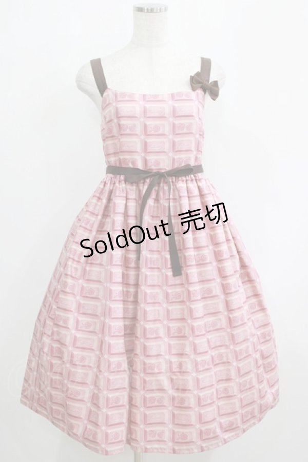 画像1: Enchantlic Enchantilly / アンシャンテリーチョコレートジャンパースカート Free ピンク H-25-05-20-010-LO-OP-NS-ZH (1)