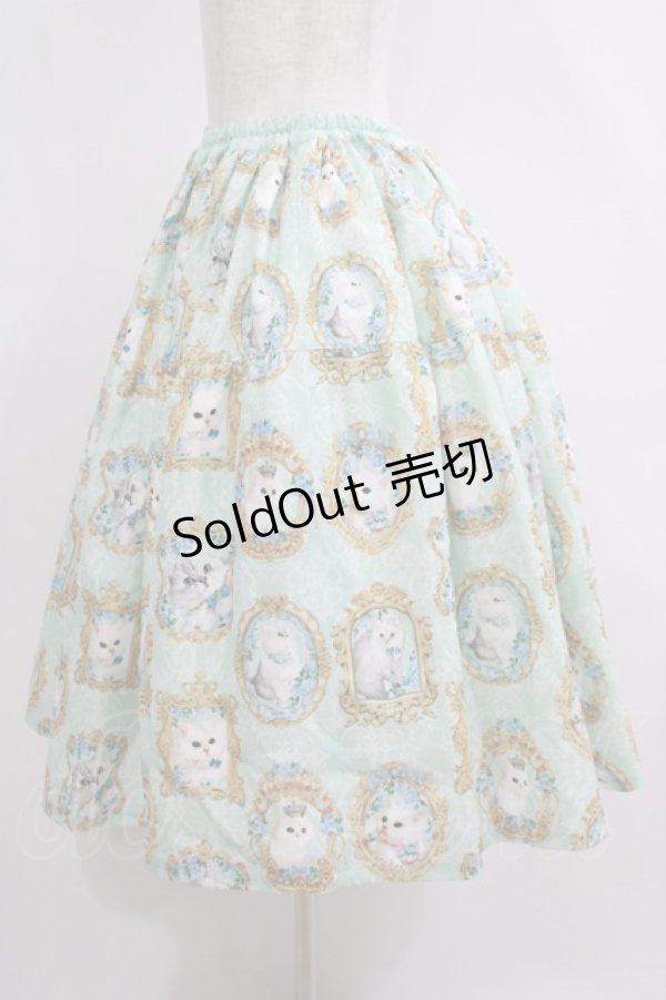 画像2: Enchantlic Enchantilly / 猫の女王の肖像画スカート Free ミント H-25-05-20-016-LO-SK-NS-ZH (2)
