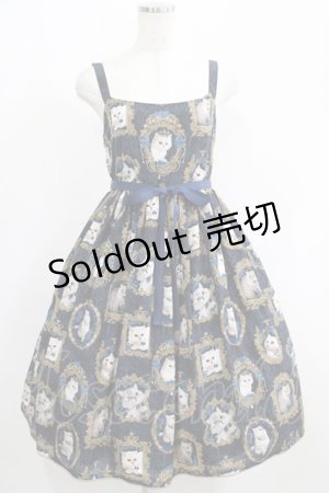 画像: Enchantlic Enchantilly / 猫の王女達の肖像画ジャンパースカート Free ネイビー H-25-05-21-003-LO-OP-NS-ZH