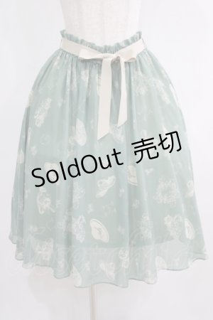 画像: an another angelus / ストローハット柄シフォンスカート Free ミント H-25-05-21-028-CA-SK-NS-ZH