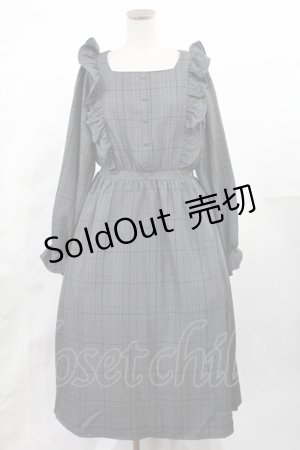 画像: m petit by misako / チェック長袖ワンピース L グレー H-25-05-21-1009-LO-OP-YZ-ZH