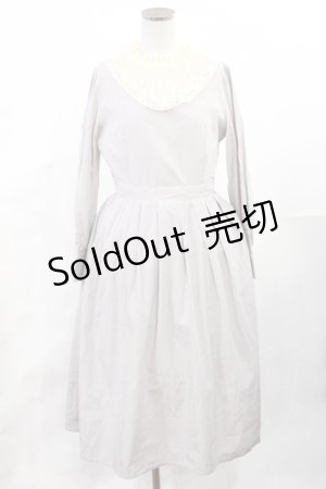 画像: an another angelus / レースヨークストライプロングワンピース Free アイボリー/ブルー H-25-05-21-1003-CA-OP-NS-ZH