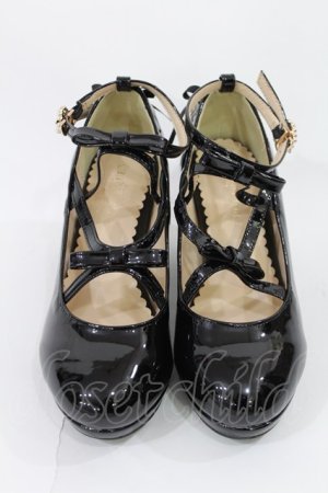 画像: axes femme POETIQUE / レースアップエナメルパンプス M ブラック H-25-05-21-1035-AX-SH-NS-ZH