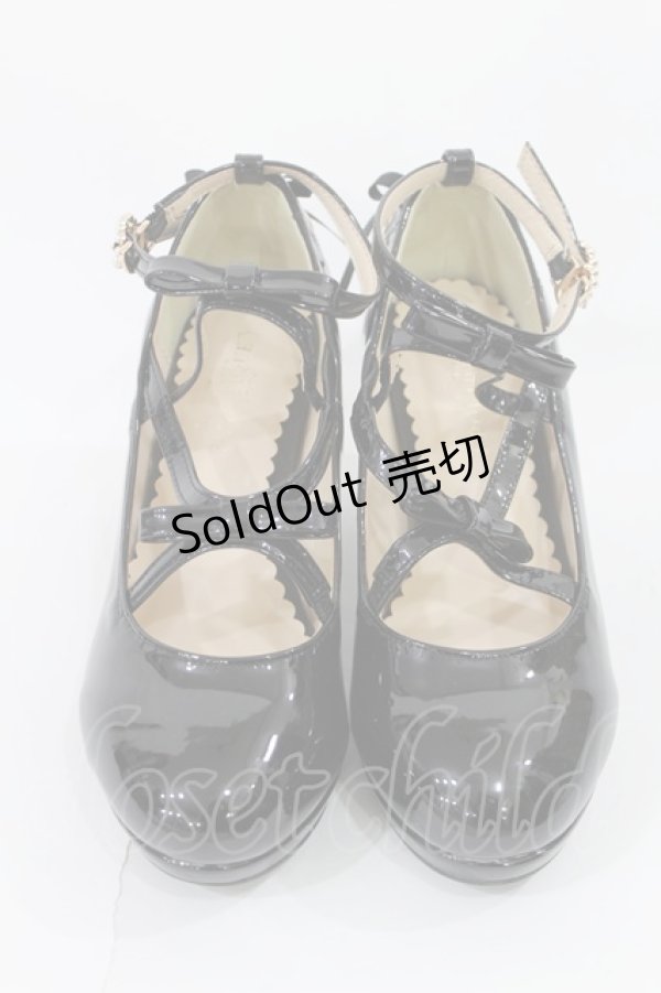 画像1: axes femme POETIQUE / レースアップエナメルパンプス M ブラック H-25-05-21-1035-AX-SH-NS-ZH (1)