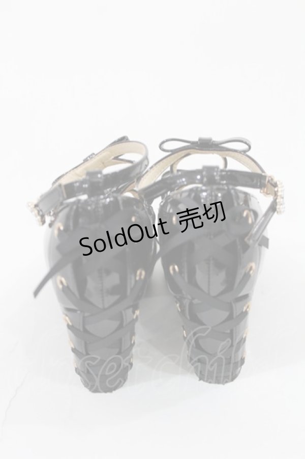 画像3: axes femme POETIQUE / レースアップエナメルパンプス M ブラック H-25-05-21-1035-AX-SH-NS-ZH (3)