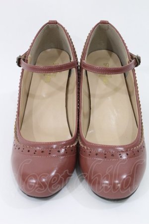 画像: an another angelus / 細ストラップウイングチップパンプス M/23.5cm PINK BROWN H-25-05-21-1036-CA-SH-NS-ZH