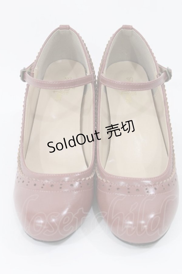 画像1: an another angelus / 細ストラップウイングチップパンプス M/23.5cm PINK BROWN H-25-05-21-1036-CA-SH-NS-ZH (1)