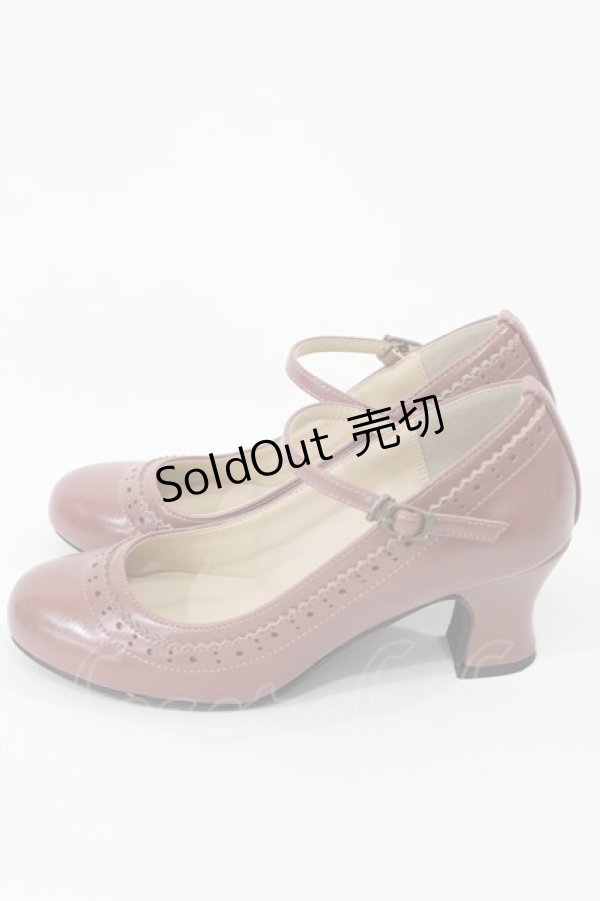 画像2: an another angelus / 細ストラップウイングチップパンプス M/23.5cm PINK BROWN H-25-05-21-1036-CA-SH-NS-ZH (2)