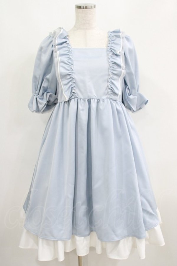 画像1: Maria pipi / SUMMER WATER DRESS Free サックス H-25-05-21-006-EL-OP-NS-ZH (1)