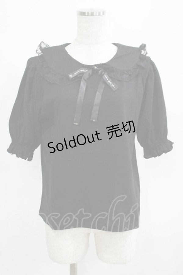 画像1: m petit by misako / NINA'sコラボ襟付きプルオーバー L ブラック H-25-05-21-057-LO-TO-NS-ZH (1)
