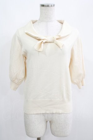 画像: F&A / ボウタイ5分袖ニットプルオーバー Free IVORY H-25-05-21-064-LO-TO-NS-ZH