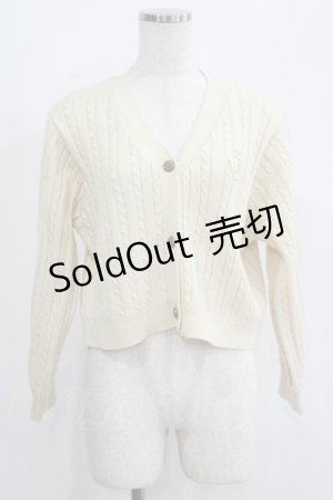 画像: Fi.n.t / モノグラムロゴ刺繍ケーブルニットカーディガン Free IVORY H-25-05-21-066-CA-TO-NS-ZT429