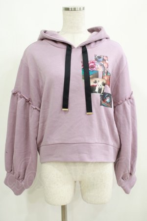 画像: axes femme POETIQUE / フォトコラージュパーカープルオーバー M パープル H-25-05-21-070-AX-TO-NS-ZH