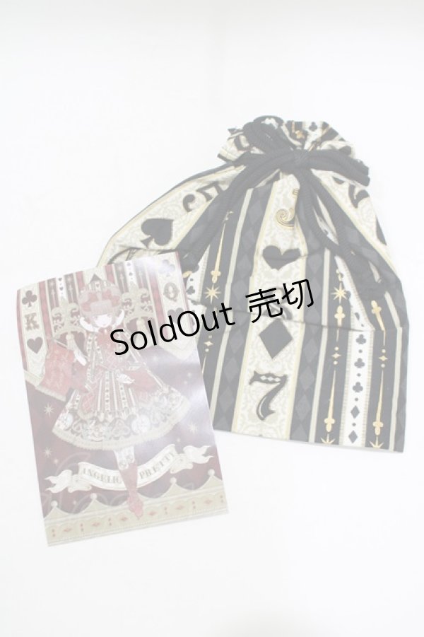 画像1: Angelic Pretty / Wonder Queen巾着&ポストカード  ブラック H-25-05-21-077-AP-ZA-NS-ZH (1)