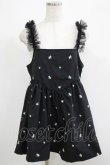 画像1: Candy Stripper / TINY FLOWER MINI ONE-PIECE  ブラック H-25-05-22-026-PU-OP-KB-ZH (1)