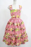 画像1: Melody BasKet / Fruits BasKetサロペットスカート  レッド H-25-05-22-004-LO-SK-KB-ZH (1)