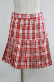 画像1: Candy Stripper / CHECK PLEATS MINI SKIRT S レッド H-25-05-22-035-PU-SK-KB-ZH (1)