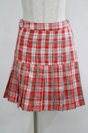 画像: Candy Stripper / CHECK PLEATS MINI SKIRT S レッド H-25-05-22-035-PU-SK-KB-ZH