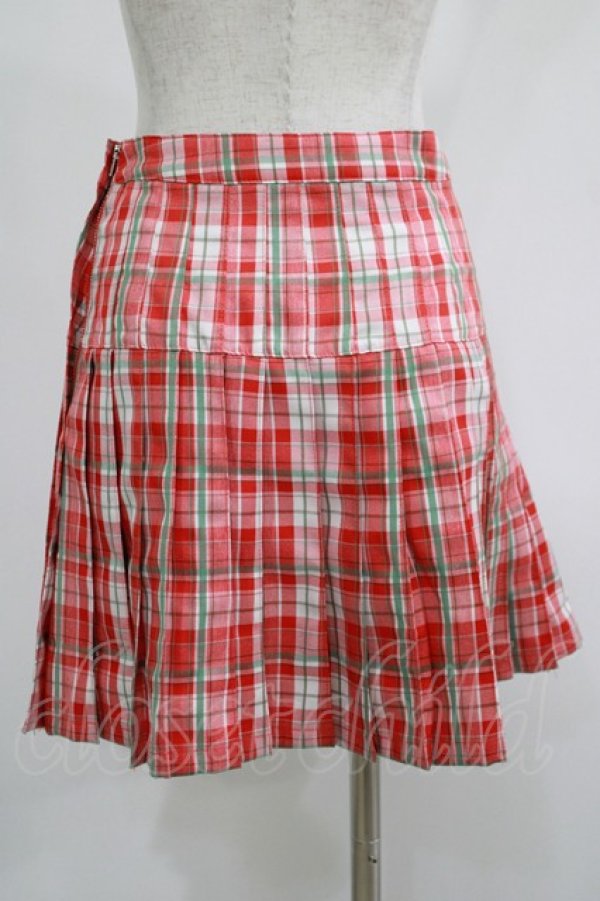 画像3: Candy Stripper / CHECK PLEATS MINI SKIRT S レッド H-25-05-22-035-PU-SK-KB-ZH (3)