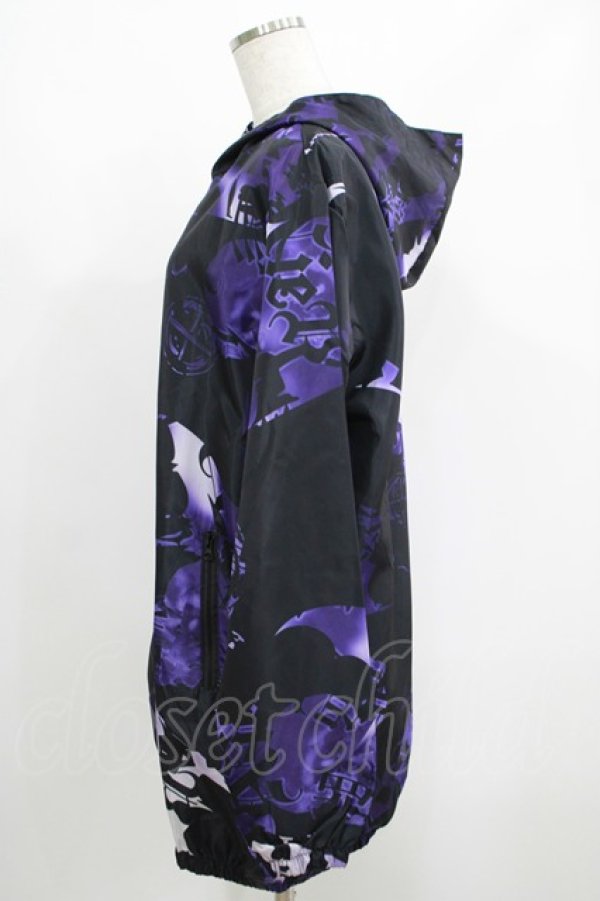 画像2: NieR Clothing / 総柄ZIPブルゾンパーカー  黒×紫 H-25-05-22-038-PU-TO-KB-ZH (2)