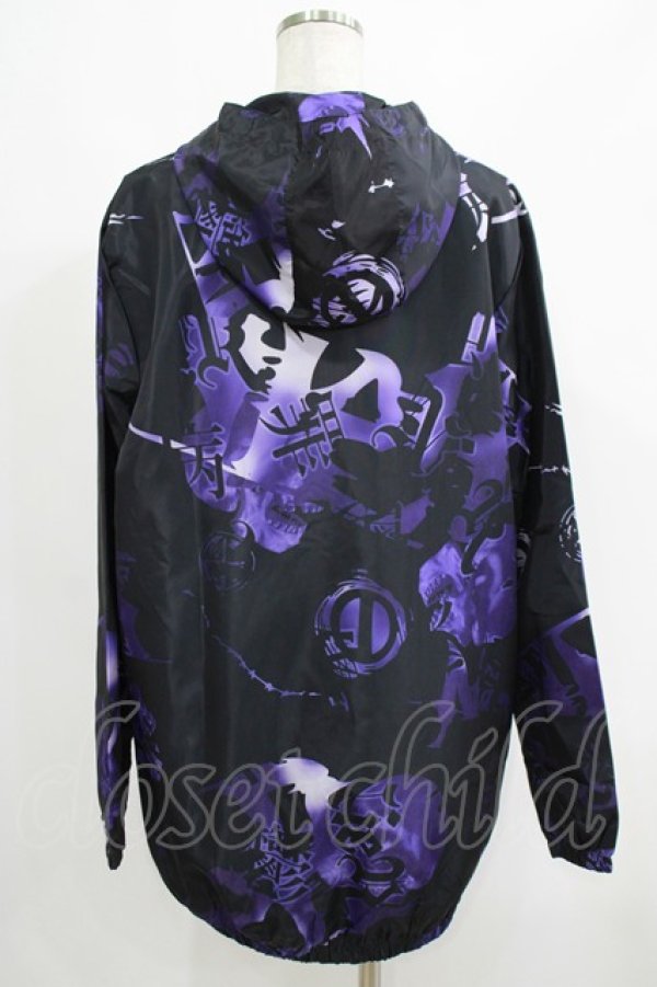 画像3: NieR Clothing / 総柄ZIPブルゾンパーカー  黒×紫 H-25-05-22-038-PU-TO-KB-ZH (3)