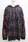 画像1: NieR Clothing / 総柄プルパーカー  黒 H-25-05-22-041-PU-TO-KB-ZH (1)