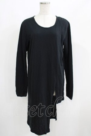 画像: MiDiom / One Side Long Cut&Sewn  ブラック H-25-05-22-044-PU-TO-KB-ZH