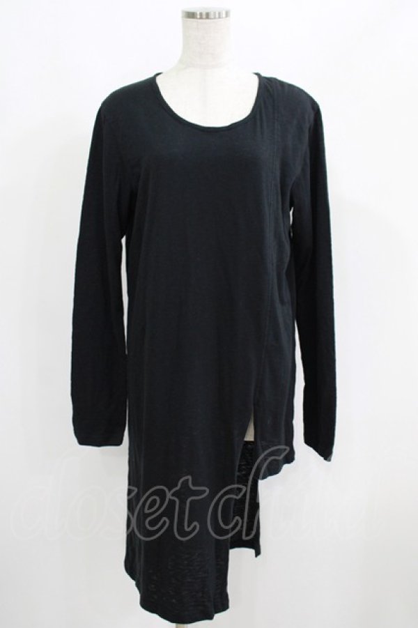画像1: MiDiom / One Side Long Cut&Sewn  ブラック H-25-05-22-044-PU-TO-KB-ZH (1)