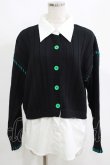 画像1: NieR Clothing / 切替シャツニット  シエル配色ブラック H-25-05-22-046-PU-TO-KB-ZH (1)