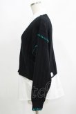 画像2: NieR Clothing / 切替シャツニット  シエル配色ブラック H-25-05-22-046-PU-TO-KB-ZH (2)
