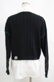 画像3: NieR Clothing / 切替シャツニット  シエル配色ブラック H-25-05-22-046-PU-TO-KB-ZH (3)