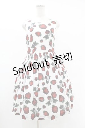 画像: Q-pot. / ストロベリーフィールドスリーブレスドレス  白 H-25-05-22-1031-QP-OP-KB-ZH
