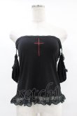 画像1: GLAVIL / クロス刺繍袖付ベアトップ  黒 H-25-05-22-1042-PU-TO-KB-ZH (1)