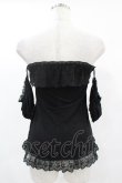 画像2: GLAVIL / クロス刺繍袖付ベアトップ  黒 H-25-05-22-1042-PU-TO-KB-ZH (2)
