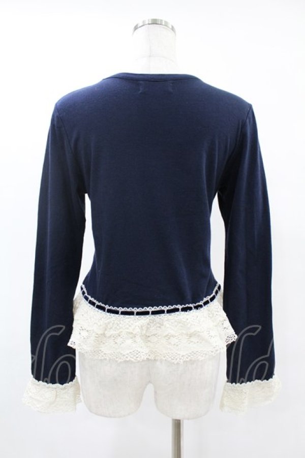 画像2: Jane Marple / トーションレースカットソー  ネイビー H-25-05-22-1053-JM-TO-KB-ZH (2)