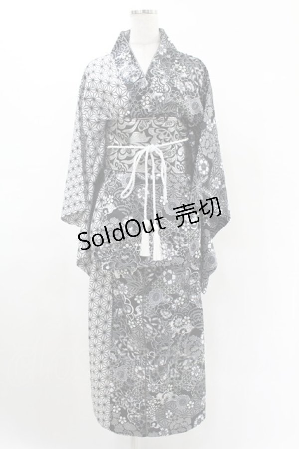 画像1: Qutie Frash / 2024 浴衣3点セット  ブラック H-25-05-22-1011-QU-OP-KB-ZH (1)