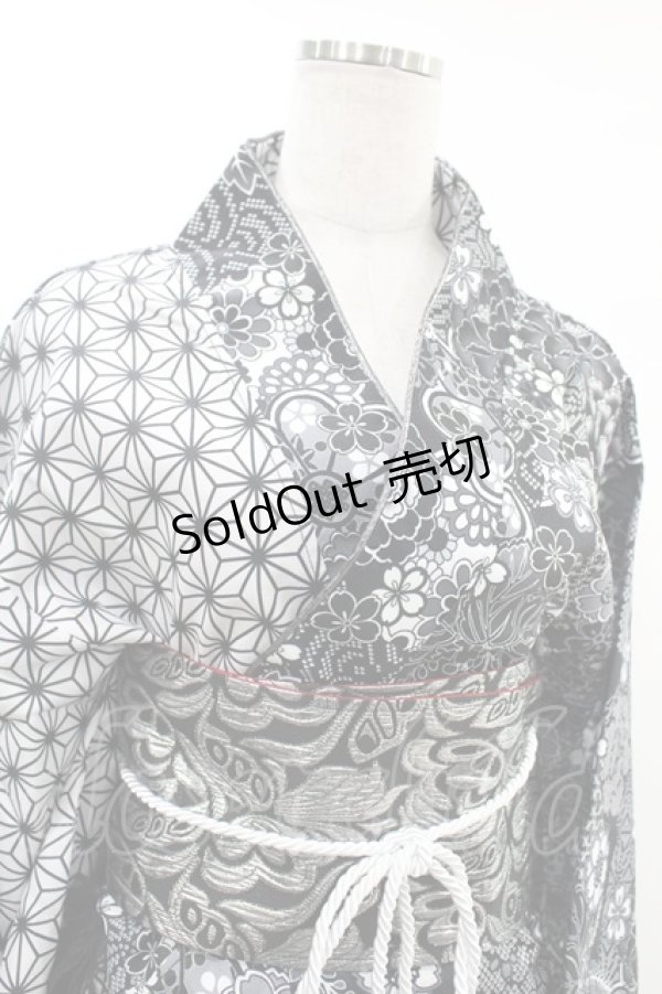 画像4: Qutie Frash / 2024 浴衣3点セット  ブラック H-25-05-22-1011-QU-OP-KB-ZH (4)