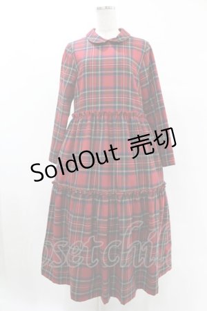 画像: Jane Marple / Tartan checkティアードドレス M ロイヤル H-25-05-22-1018-JM-OP-KB-ZH