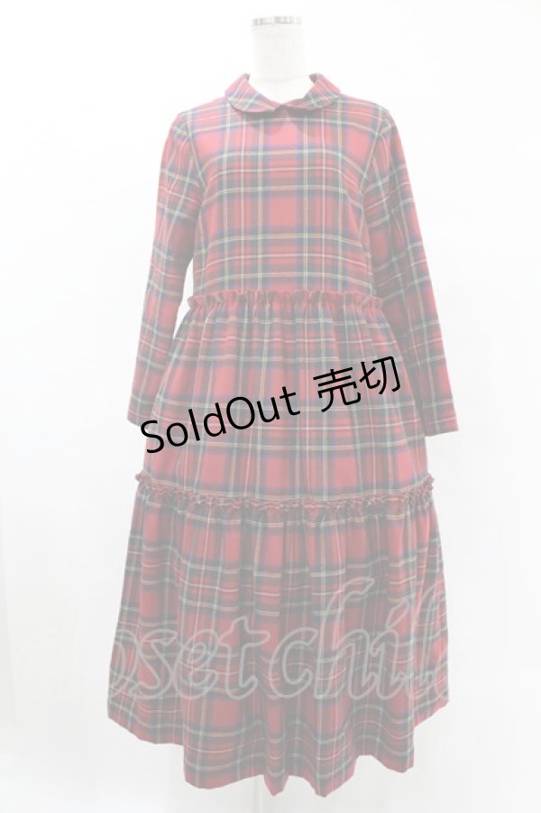 画像1: Jane Marple / Tartan checkティアードドレス M ロイヤル H-25-05-22-1018-JM-OP-KB-ZH (1)