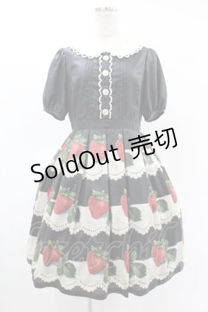 画像: Leur Getter / Antique Lace Strawberry袖付きワンピース M ブラック H-25-05-22-1020-LU-OP-KB-ZH
